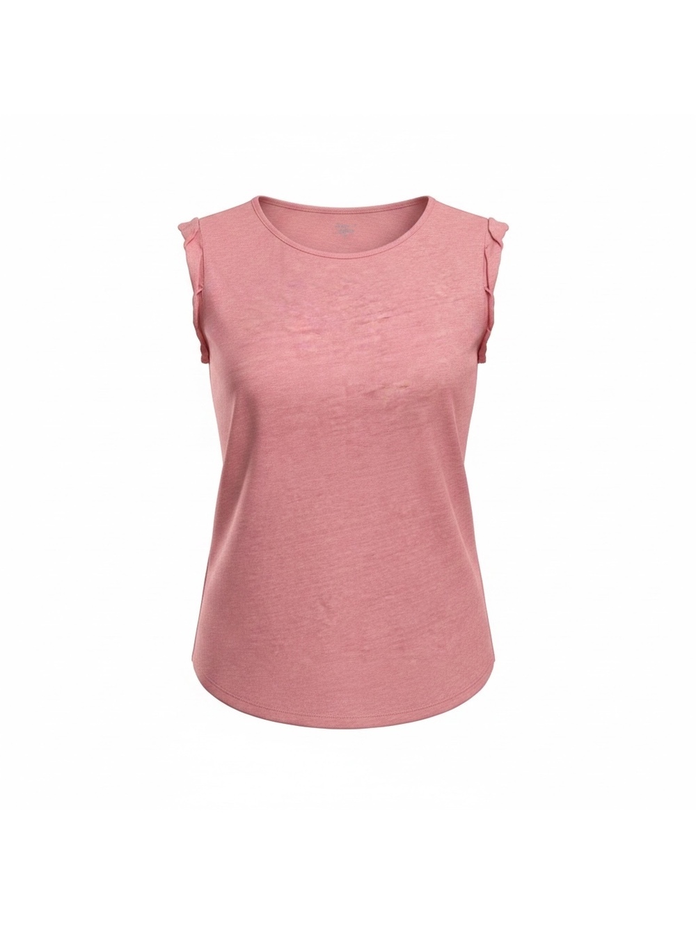 LOFT Linen Blend Pink Ruffle Sleeve Tank Top Size M - Picture 2 of 5